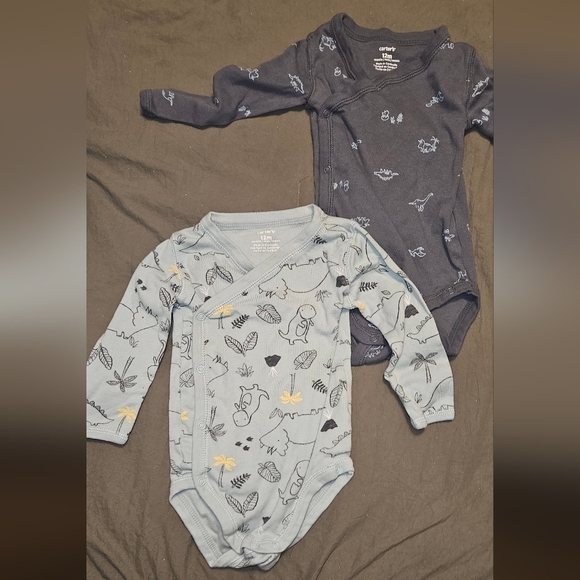 Carter's Navy and Light Blue Dinosaur Bodysuits - Picture 1 of 5